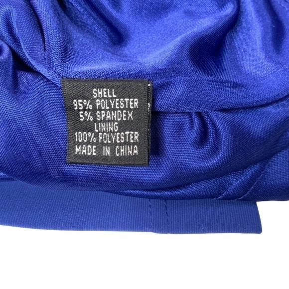 ADRIANNA PAPELL Cobalt Blue Cap Sleeve Stretch & Draped Special Occasion Dress 6 - Picture 9 of 10